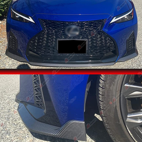 For 2021-2025 Lexus Is350 F-Sport Carbon Look Front Lip Splitter + Side Skirt - Picture 8 of 22