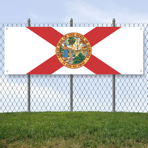Florida state flag 1' X 3' Garage Banner, 13oz Vinyl - FREE SHIPPING man cave - Foto 3 di 5