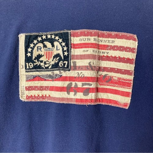 Polo by Ralph lauren blue distressed american flag short sleeve shirt youth XL - Picture 4 of 9