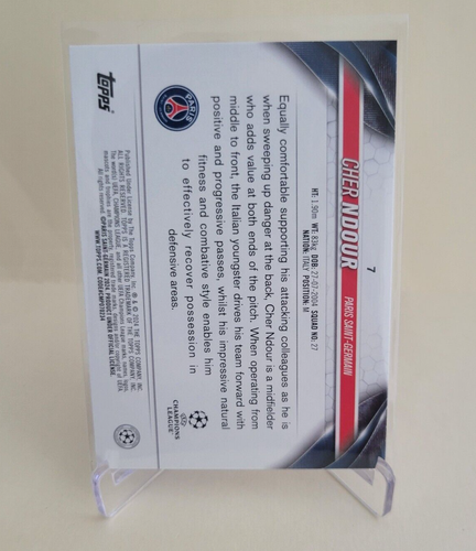 2023-24 TOPPS UEFA CLUB WETTBEWERBE CHER NDOUR FUTURE STARS PINK SPARKLE #7 PSG - Bild 2 von 2