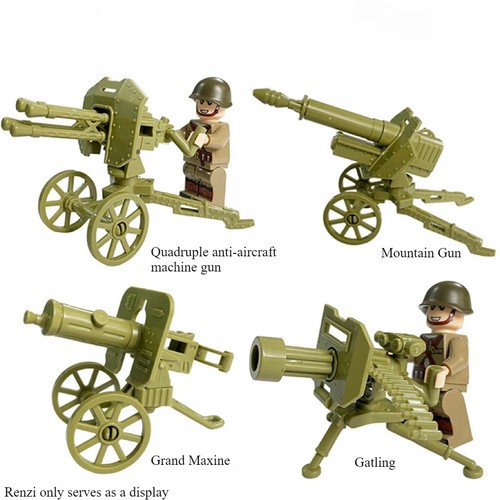 Moc WW2 Soldiers Golden Gun Weapon Rifle Army Building Blocks DIY - 第 24/32 張圖片