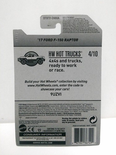 Camionetas Ford F-150 Raptor 2017 Hot Wheels HW camioneta 4/10 Ford Performance rojo - Imagen 8 de 8