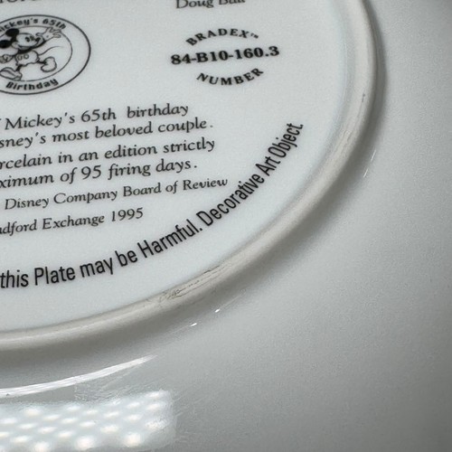 Mickey & Minnie Through the Years Steamboat Willie 1928 Plate COA & Hanger 1995 - Bild 13 von 15