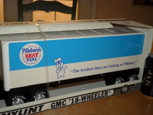 [NYLINT BRAND] GMC 18-WHEELER SEMI TRUCK, STEEL TOY, [PILLSBURY'S BEST] 1970 yrs - Picture 3 of 10