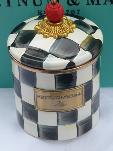 MacKenzie-Childs Courtly Check Emaille Kanister-klein/neu/Weihnachtsgeschenk - Bild 2 von 4