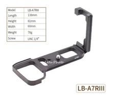 Xiletu LB-A7RIII Tripod Mounting L Bracket Quick Release Plate for A7RIII A7MIII