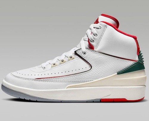 Air Jordan Men's Retro 2 Origins DR8884-101 White/Red/Green - Picture 3 of 16