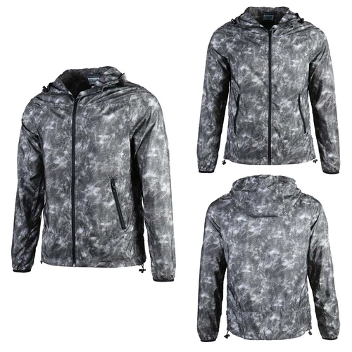 Mens Lightweight Breathable Water Resistant Hooded Rain Jacket Outdoors&Commutes - product listing photo