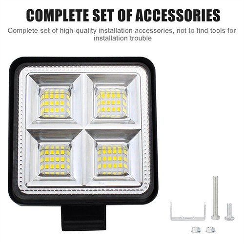 4" Inch 144W Flood LED Work Light Bar Lamp Driving Fog Offroad SUV 4WD Car Truck - Picture 7 of 12