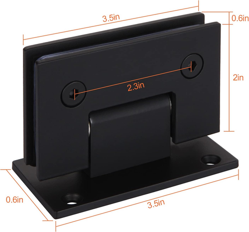 2 Stück 90 Grad Glas Duschtürscharniere, Schwarz Duschscharniere Ersatzteile - Bild 2 von 12