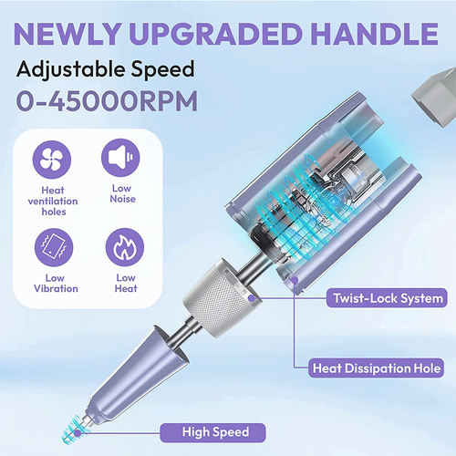45000 RPM Tragbare USB Elektrischer Nagelbohrer Datei Maniküre Maschine Neu Aktualisiert K35 - Bild 5 von 26