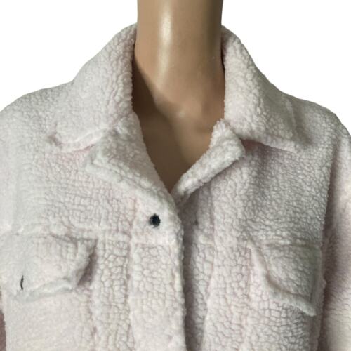Vans Boxy Sherpa Light Pink Jacket Women Medium New Barbiecore - Picture 17 of 19