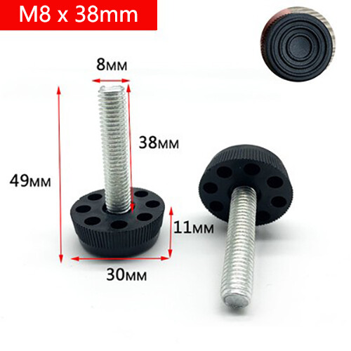 ADJUSTABLE FURNITURE FEET M8 SCREWS LEVELING FOOT WITH WITHOUT INSERT NUTS - Picture 10 of 10