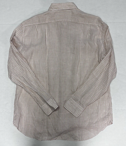 $285 New STENSTROMS Fitted Body Men's XXL 2XL Linen Check Print Button Front - Picture 3 of 7