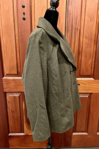TALBOTS Olive Green Wool Stretch blazer jacket business career Made in italy 14 - Picture 2 of 10