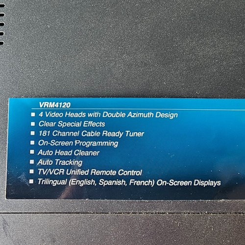 Zenith VRM4120 VCR 4 Head VHS Video Cassette Recorder - No Remote  - Imagen 3 de 8