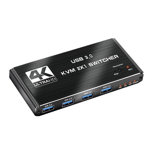 4K 2 in 1 out HDMI Kvm Switch 2x1 Dual Monitor USB 3.0 HDMI KVM Switcher - Picture 3 of 10