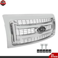 For 2009-2014 Ford F150 Front Upper Bumper Chrome Grille Grill Horizontal Style
