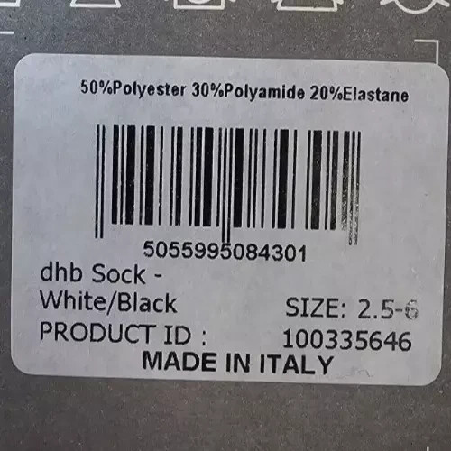 2er Pack - DHB - Fahrradsocken - weiß / schwarz - UK 2,5 - 6 - Bild 10 von 10
