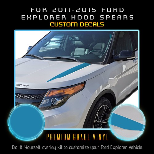 For 2011-2015 Ford Explorer Hood Cowl Spears Stripes Graphic Decal - Matte Vinyl - Picture 18 of 18