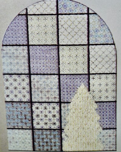 "Frost Crystals Window" Northern Pine canvas needlepoint kit - started - Picture 3 of 6