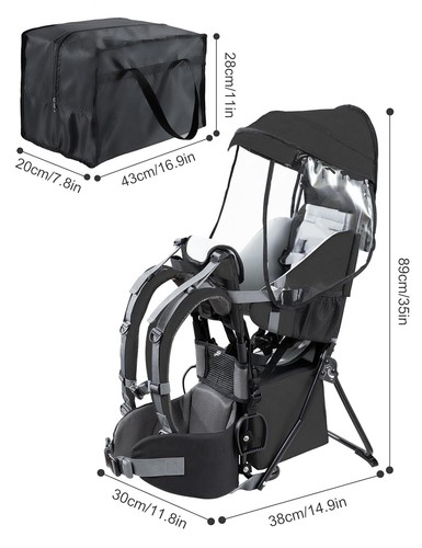 Baby Rucksack Träger, Kleinkind Wanderrucksack mit Sicherheit 3-Höhen-Sitz, verstellbar - Bild 8 von 13