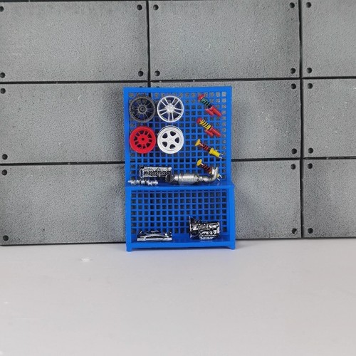 Diorama 1/64 Garage Prop Model Tool Box Part Hole Plate Display Rack Scene Model - Picture 16 of 31