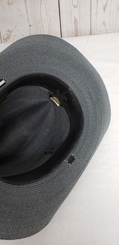Gray Stratton Sheriff Style Straw Western Cowboy Police Hat Size 7 - Picture 8 of 10