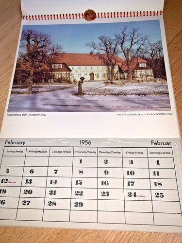 1956 DENMARK Month Picture CALENDAR - Unused - HANS CHRISTIAN ANDERSON - Picture 3 of 12