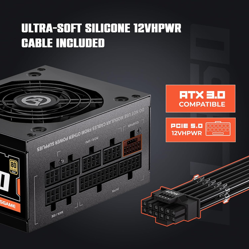 SFX Power Supply, 850W, ATX 3.0 & PCIE 5.0 Ready, 80 plus Gold Certified, Fully - Picture 4 of 6