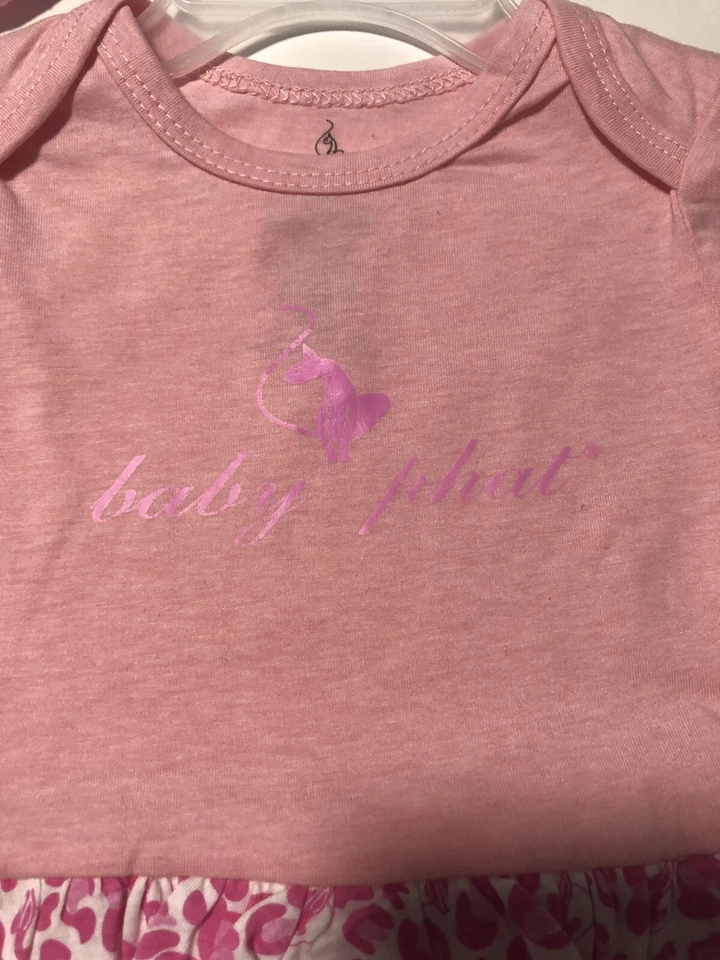 Baby Phat 女孩爬行裤和头带 6/9 个月全新带标签(A) — 第 3/4 张图片