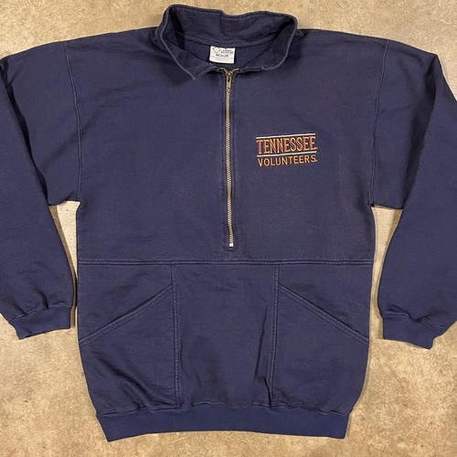 Vintage Tennessee Volunteers Sweatshirt Stehkragen 1/2-Reißverschluss Baumwolle Austausch USA Gr. M