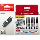 6 Genuine Canon Pgi 250 Cli-251 Ink Cartridges For Pixma Mx722 6513B011
