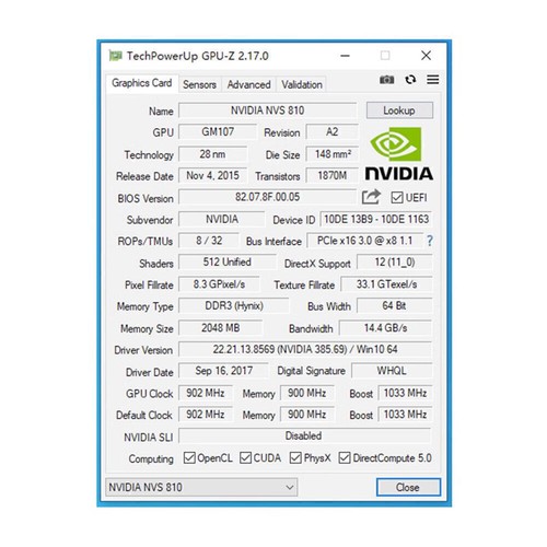 NVIDIA Quadro NVS 810 NVS810 4GB GPU GDDR3 Graphics Video Card FedEx Shipping - Afbeelding 6 van 6