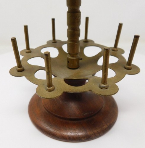 Antique Thread Spool Holder & Pincushion Two-Tiers Spinning Sewing Stand c. 1900 - Picture 18 of 22