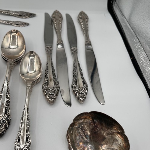 VNT 42 PC COMUNITÀ Placca argento Oneida? Piattiere argenteria rose ornate pesanti - Foto 6 di 24
