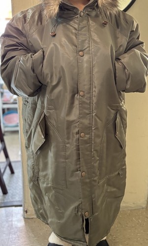 DTEK JEANS Woman’s Winter Heavy Puffer Quilted Thick Fur Hood Lg Coat Sz 4XL - Foto 7 di 7