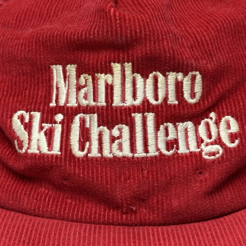 Vintage Marlboro Ski Challenge Cord Mütze bestickt Logo Snapback Cap USA - Bild 11 von 14