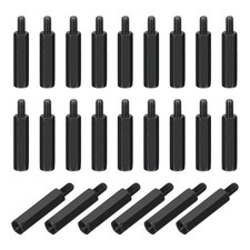 M3x20mm+6mm Male-Female Hex Standoff, 48pcs Carbon Steel PCB Standoffs, Black