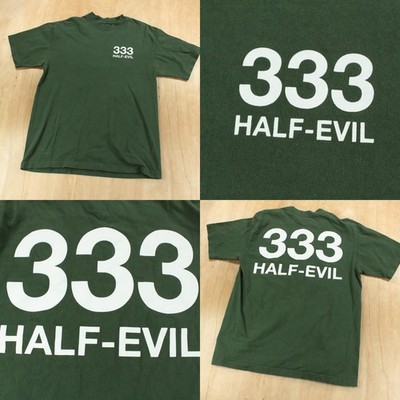 HALF EVIL 333 2-sided hunter green logo t-shirt MEDIUM tag designer streetwear