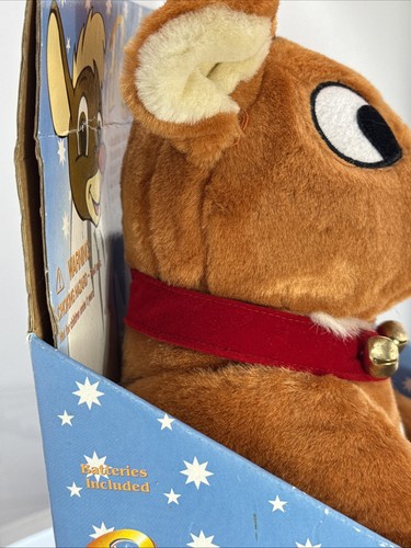 Gemmy Rudolph The Red Nosed Reindeer Plush Singing Light Up 1998 Animated WORKS - Picture 8 of 15