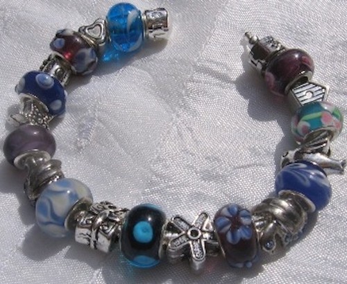 LOT DE 20 PERLES BLEU VERT VERRE DONUTS CHARMS pour bracelet serpent - DUV - Picture 6 of 6