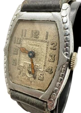 Antique Art Deco Manual Wind Roamer Lumed Dial Swiss Wrist Watch