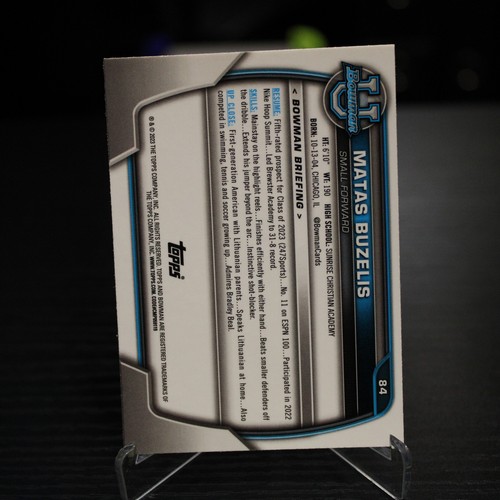 2022-23 Bowman University Chrome MATAS BUZELIS 1° Bowman Rookie - RC - Foto 2 di 2