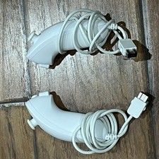 Nintendo Wii Nunchuck Lot Set of 2 Official OEM RVL-004 TESTED