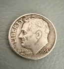 1954-P Roosevelt Dime Circulated 90% Silver Ungraded