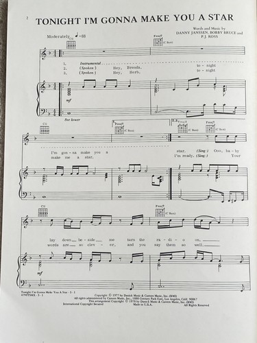 Partituras Tonight I'm Gonna Make You A Star 1978 Brenda & Herb de Janssen - Imagen 2 de 6