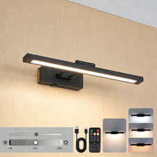 16" Picture Light Battery Operated 3CCT Wall Sconce Dimmable with Remote 5000mAh