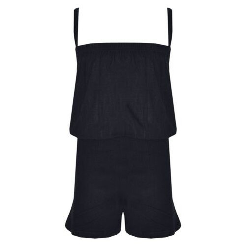 Kids Girls Plain Black Color Playsuit Trendy All In One Jumpsuit New Age 5-13 Yr