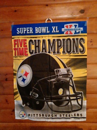 Pittsburgh Steelers Super Bowl XL Bundle Champions 30 inch Wimpel + Flagge 2006 - Bild 2 von 13